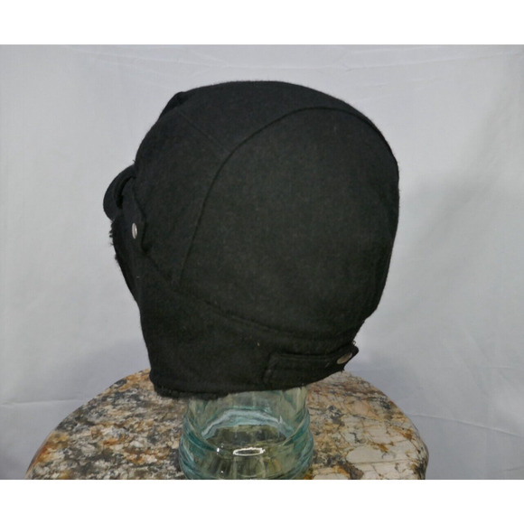 Calvin Klein Black Trapper Trooper Hat Chin Strap Ear Flaps Faux Fur One Size - Picture 10 of 16